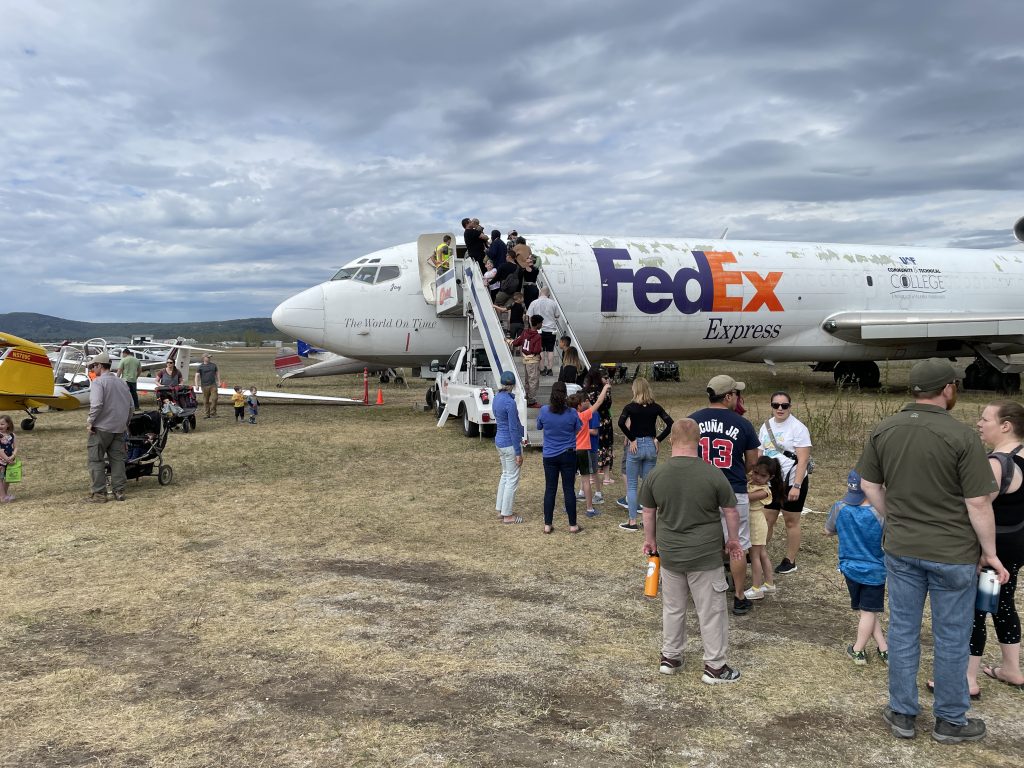 The Fed Ex plane is popular at Aviation Day.